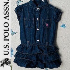 ⭐️Denim Ruffle Dress U.S.Pollo Assn.